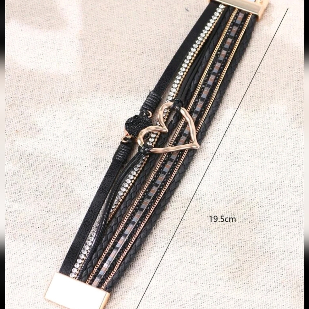 Black Magnetic closure bracelet 7.5" - Picture 3 of 3